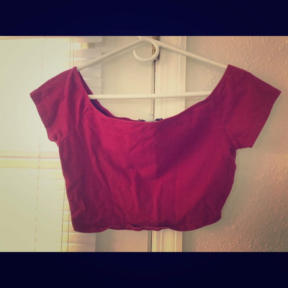 Burgundy crop top